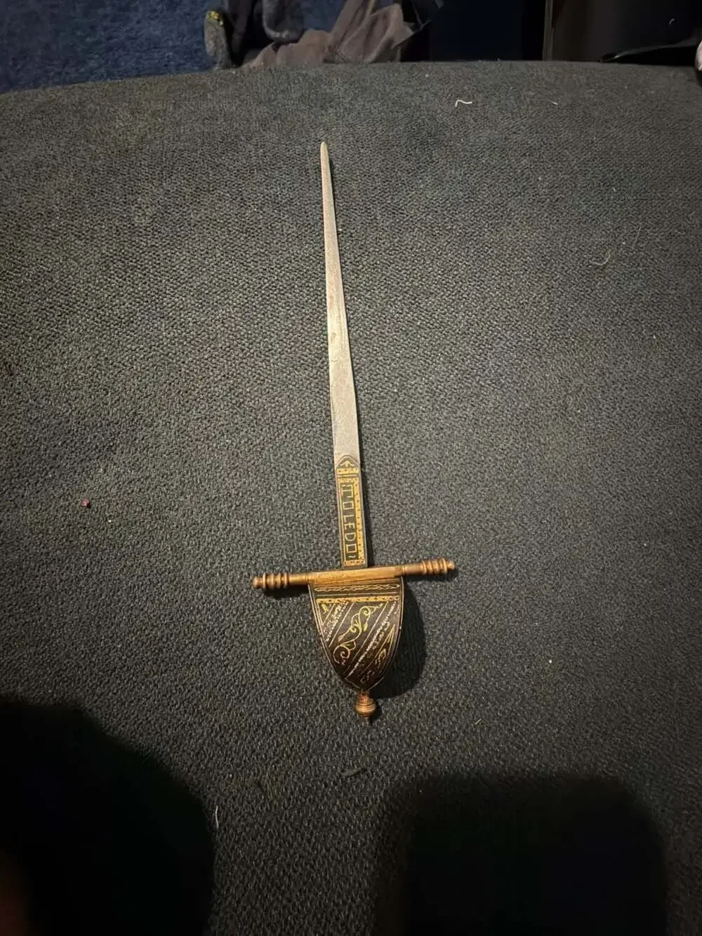 Vintage Spanish Toledo Damascene Letter Opener Sword uncommon